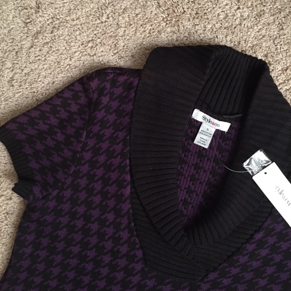 NWT Style & Co purple black sweater dress - Picture 6 of 8